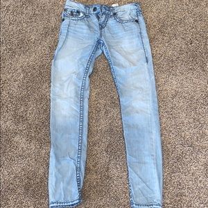 True religion relaxed skinny blue jeans